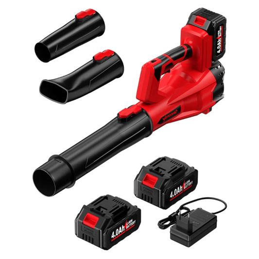 Souffleur de feuille rouge qui gagne du temps