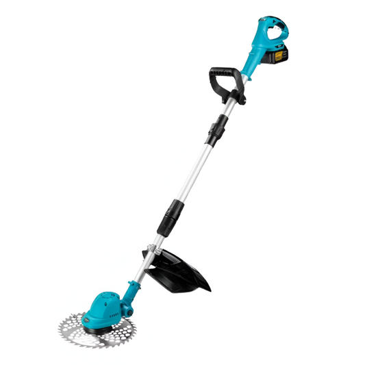 Débroussailleuse bleu turquoise puissante pour éliminer facilement herbes hautes et broussailles